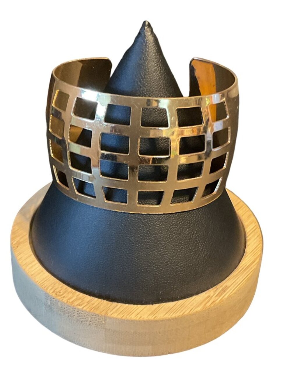 Vintage Gold-Tone Metal Cut-Out Cuff Bracelet